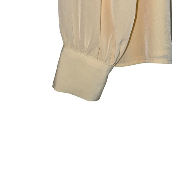 Worthington Womens Long Sleeve Ivory Blouse With Button Closure & Pleated Detail - Picture 4 of 8